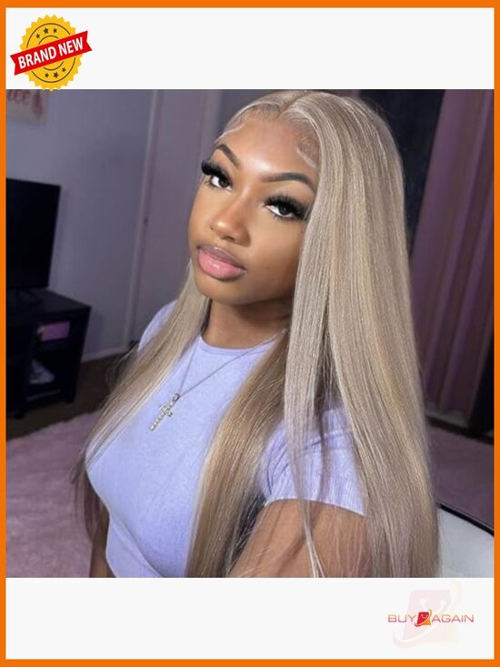 180% Density Human Hair Lace Front Wig 26Inch Straight Pre Plucked 13x4